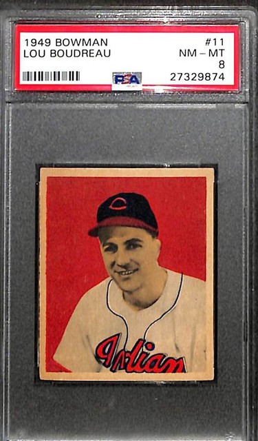 1949 Bowman #11 Lou Boudreau PSA 8 NM-MT 27329874