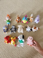 Lot of 14 Small Assorted Plush Toys | Mixed Animals | Variety Of Brands