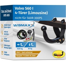 ANHÄNGERKUPPLUNG starr für Volvo S60 I 00-04 +7polig E-Satz ABE