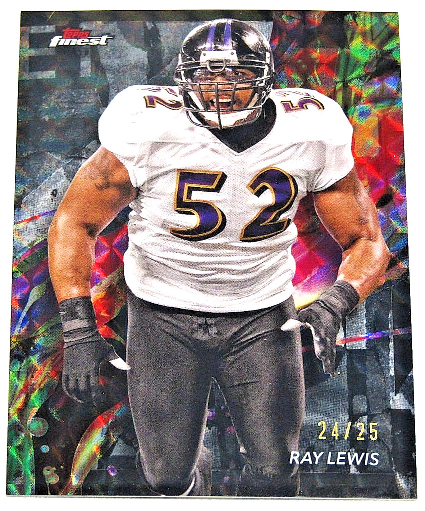 2024 Topps Finest Ray Lewis Black Refractor Serial Numbered /25 Ravens #5 LB