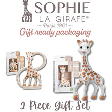 NEW Set of 2 Sophie la Girafe Teething Toys - Made from Natural Rubber