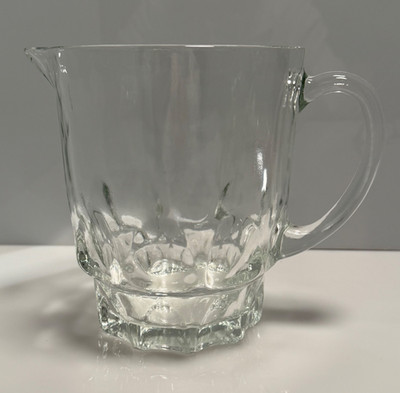 Vintage Hazel Atlas Reflection Clear Thumbprint Glass Beverage Pitcher
