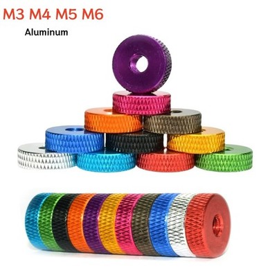 M3 M4 M5 M6 Knurled Thumb Nut Hand Grip Knobs Thin Type Aluminum Alloy Anodizing