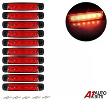 10X 12v 24V 6 Led Red Rear Side Marker Lights Lamps Position Truck Trailer Lorry
