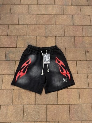 Hellstar Flame Graphic Cotton Sweat Shorts Available in ONE XL LEFT