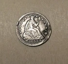 1853 Arrows Seated Liberty Silver Half Dime Holed
