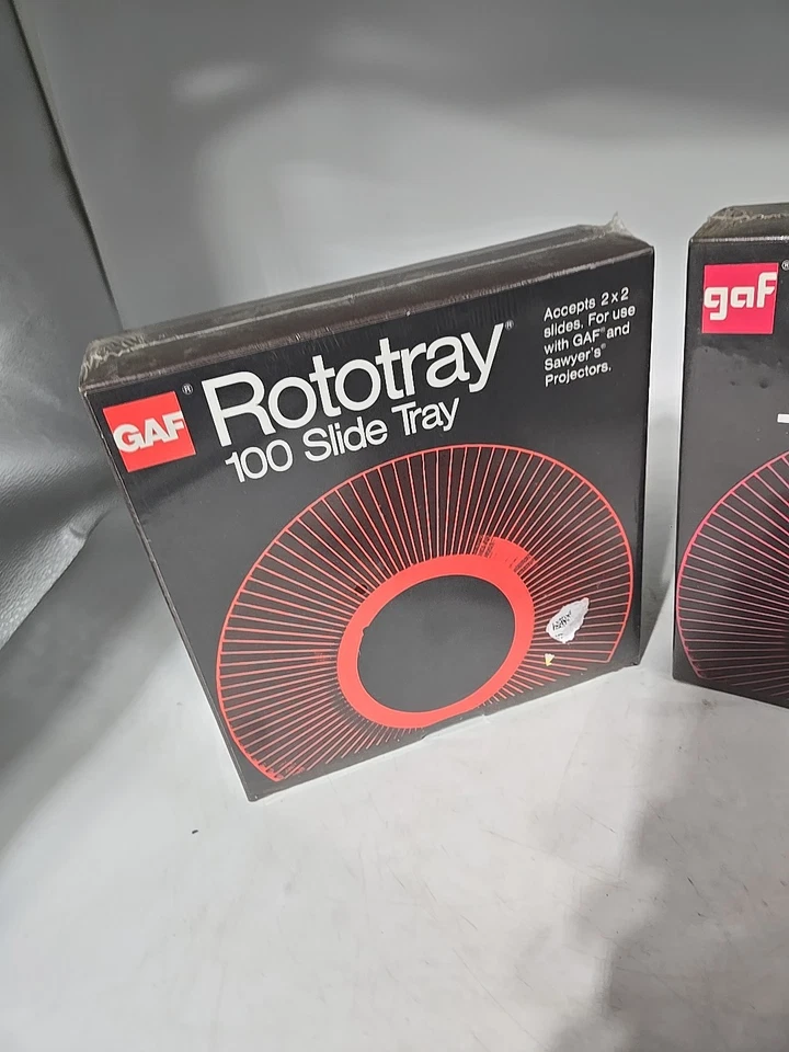 GAF Sawyers Rototray 100 Slide Tray 2x2 35mm Sawyer's Projectors Sealed NEW 2ct - Image 2 of 4