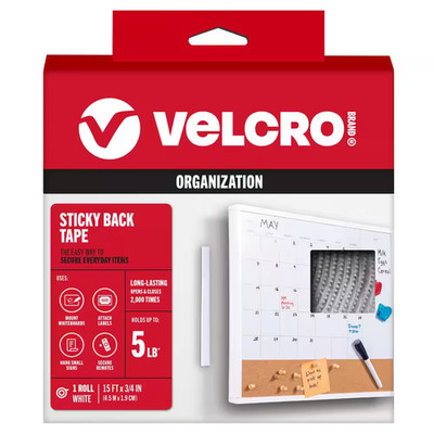15 Ft. X 3/4 In. White Sticky Back Tape