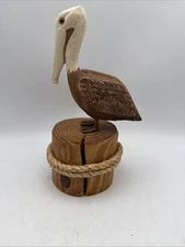 Resin And Wooden Pelican Statue 8.25”
