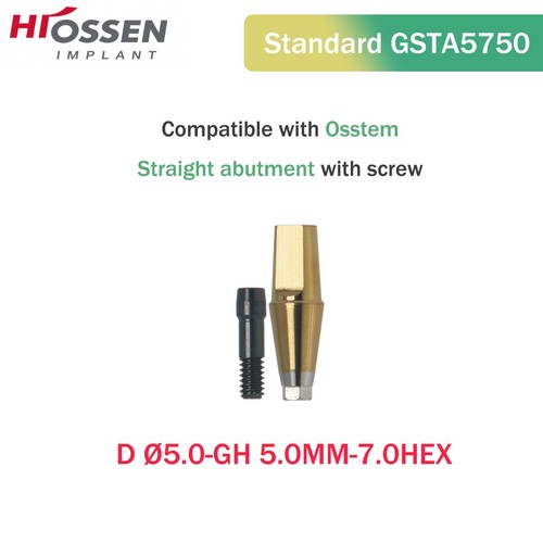 Osstem Hiossen Ti Cementato Dritto Abutment Esagonale Mini/Piattaforma Regolare 1-6mm GH - Foto 20 di 120
