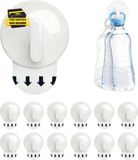 Rounded Adhesive Wall Hooks for Hanging, 12-Pack Removable for Walls No Damage.