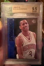 1996-97 SP Allen Iverson #141 RC Rookie BGS 9.5 GEM MINT - Pop 175 - 76ers