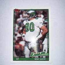 Topps 1991 Mike Golic #206 Philadelphia Eagles Football Card Base Set NFL