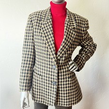 Liz Claiborne Vintage 80's 90's oversized Houndstooth Blazer w/ shoulder pads