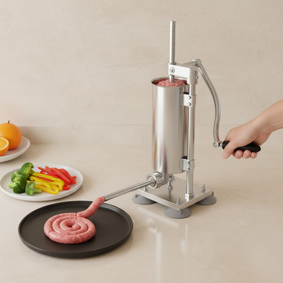 3L Manuell Wurstfüller Wurstfüllmaschine Edelstahl Metall Wurst Füller Stehend