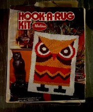 Vintage Hook A Rug Kit OWL Rug Wall Hanging 1970s Retro By Malina 20  x27  New