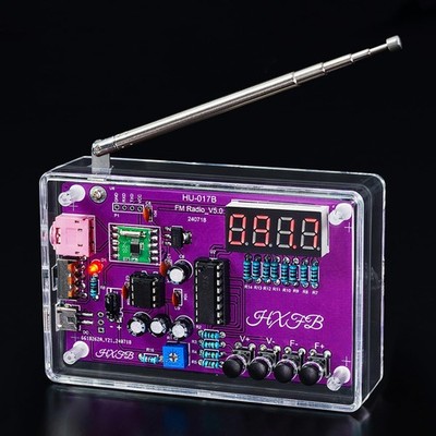 GeekLJT Upgraded RDA5807 Radio Soldering Kit,DIY Solder Project, purple 