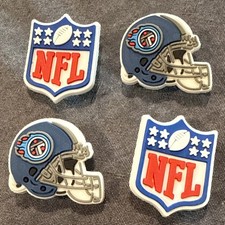 4-Pack Tennessee Titans Helmet Logo Shoe Charms FOOTBALL Charm