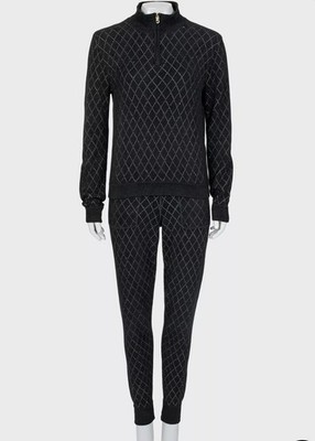 WOW Authentic Chanel Quilted Lurex Knit Sweater Pants Track Suit