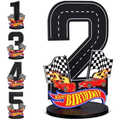 Race Car 2nd Birthday Number Sign Centerpiece Race Car Theme 2nd Birthday Par...