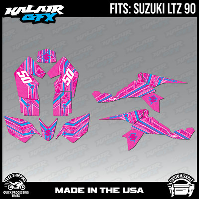 Graphics Kit for SUZUKI LTZ 90 LTZ90 (All Years) Electron Series - Magenta Shift