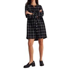 Madewell Collarless Shirtdress in Windowpane Button Front Women's Size Medium