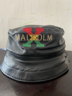 Vtg 90s Malcolm X Bucket Cap Spell Out Logo History Rap Hip Hop Hat