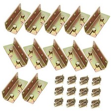12 Sets Bed Rail Fittings No-Mortise Bed Rail Brackets Heavy Duty Bed Frame