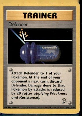 Defender 80/102 Uncommon Base Set Unlimited Pokemon Near Mint
