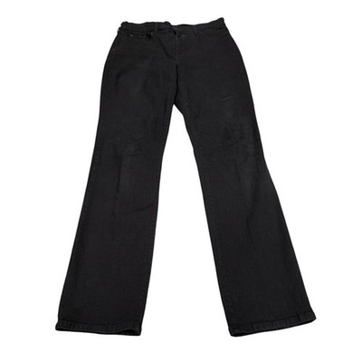 NYDJ Black Straight Jean Back Pocket Detail Classic Women s Size 12