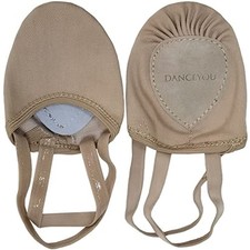 DANCEYOU Lyrical Shoes Stretch Canvas Half Sole Pirouette Turners 1-3 Big Kid