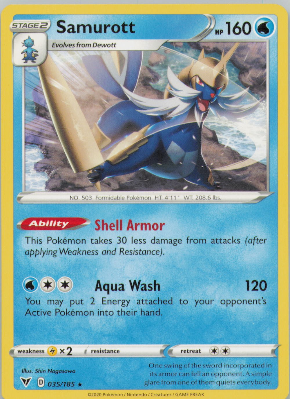 SAMUROTT 035/185 R VIVID VOLTAGE POKEMON NM