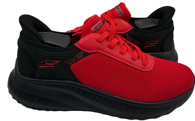 Skecher Bobs Men's Slip-Ins Squad Chaos Shoes Red/Black Size:8.5 122S