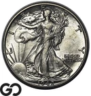 1942-D Walking Liberty Half Dollar, Mint Luster Near Gem BU++