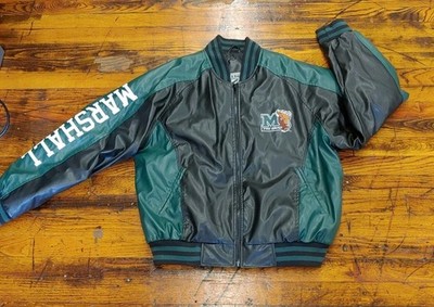 Vintage Steve And Barry's Marshall University Faux Leather Bomber Jacket Sz M