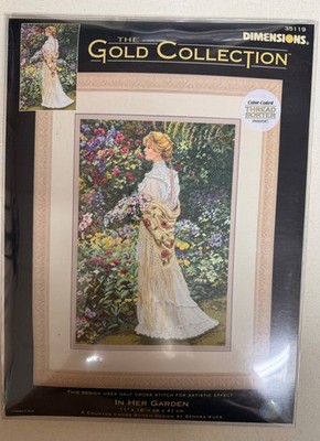 Golden Collection cross stitch ''IN HER GARDEN'' 35119 **READ* AS IS***