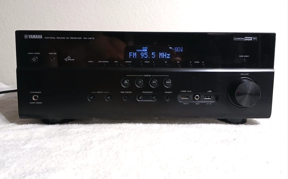 YAMAHA NATURAL SOUND RECEIVER RX-V673 DIGITAL CINEMA DSP HDMI DTS MASTER DOLBY - Image 3 of 4