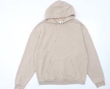 Topshop Women Beige Pullover Hoodie Size S Cotton Blend Casual