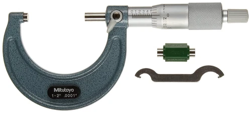 Mitutoyo 103-132 Outside Micrometer 1-2" Ratchet Stop Baked-Enamel Finish