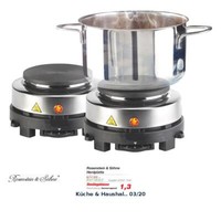 2Er-Set Elektrische Mini-Einzel-Kochplatten, Stufenlos, Je 500 Watt