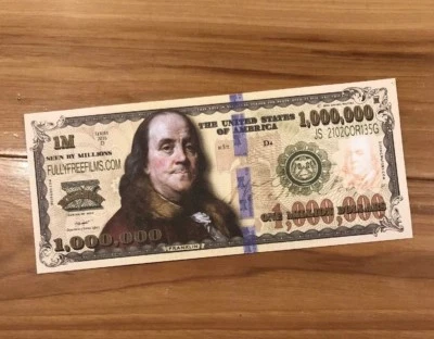 One Ben Franklin MILLION DOLLAR BILL Living Waters Christian Evangelism Tract