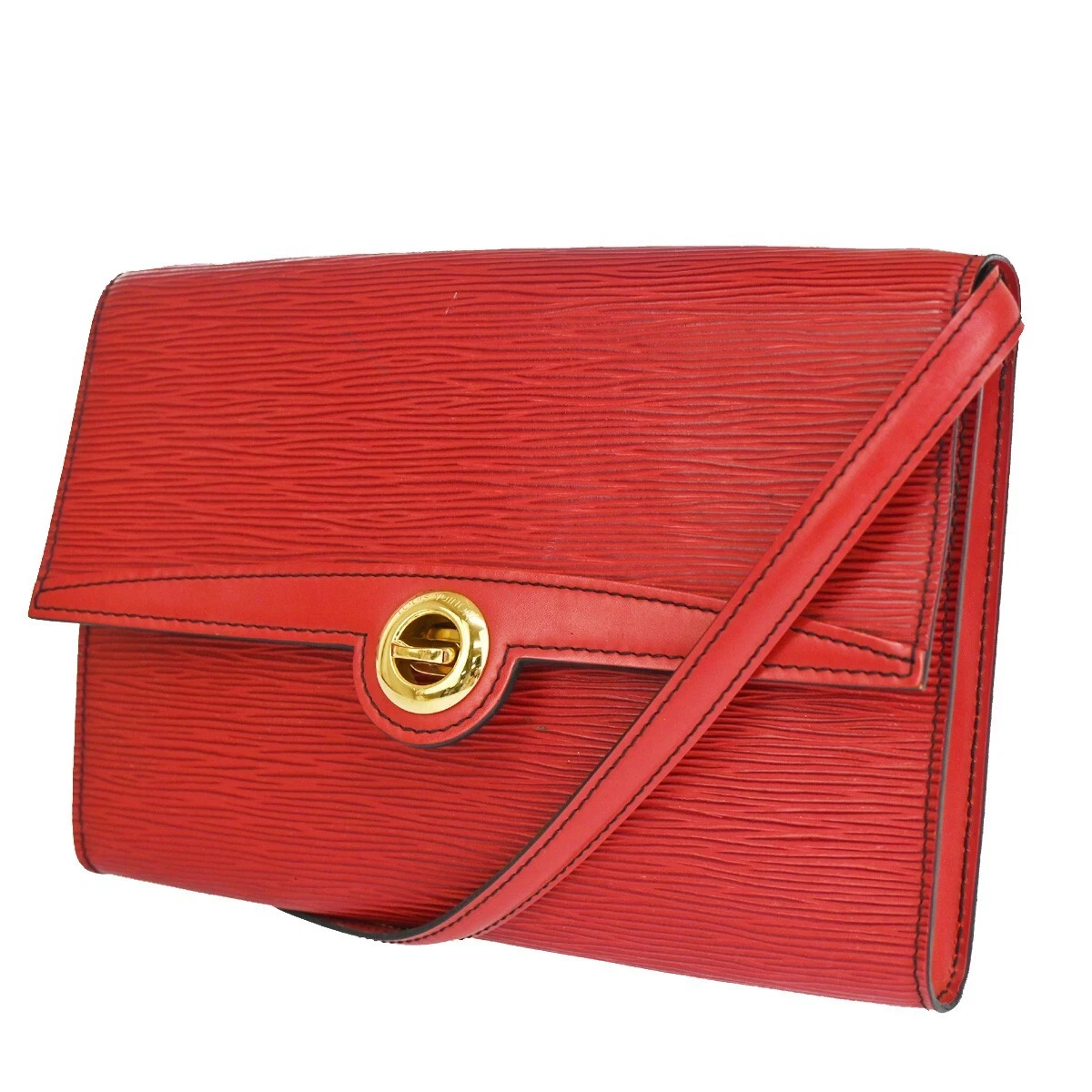 LOUIS VUITTON LV Arche 2Way Shoulder Clutch Bag Epi Leather Red