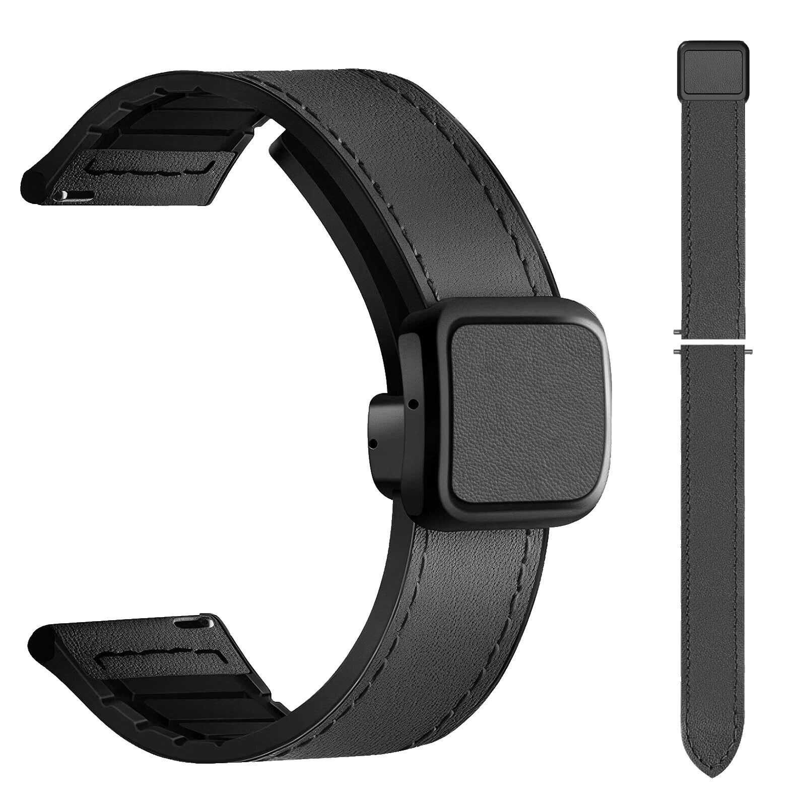 Faux Leather Black Wristwatch Bands