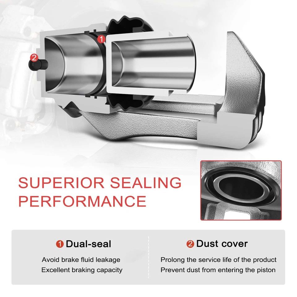 2x Pinza de freno de disco trasera izquierda y derecha para Mercedes-Benz E320 E350 SL500 Foto 3 de 4