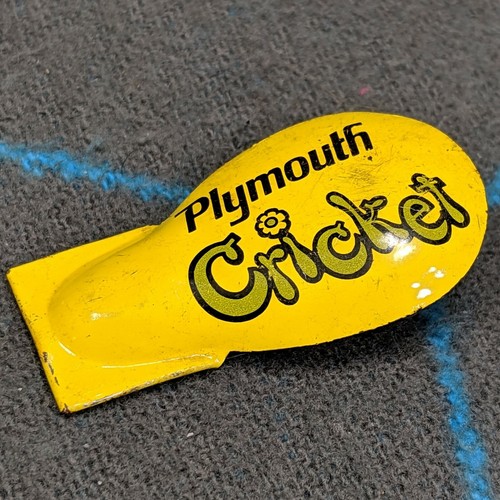 PLYMOUTH CRICKET Vintage Metal Clicker Toy Noise Maker Chrysler Car Advertising