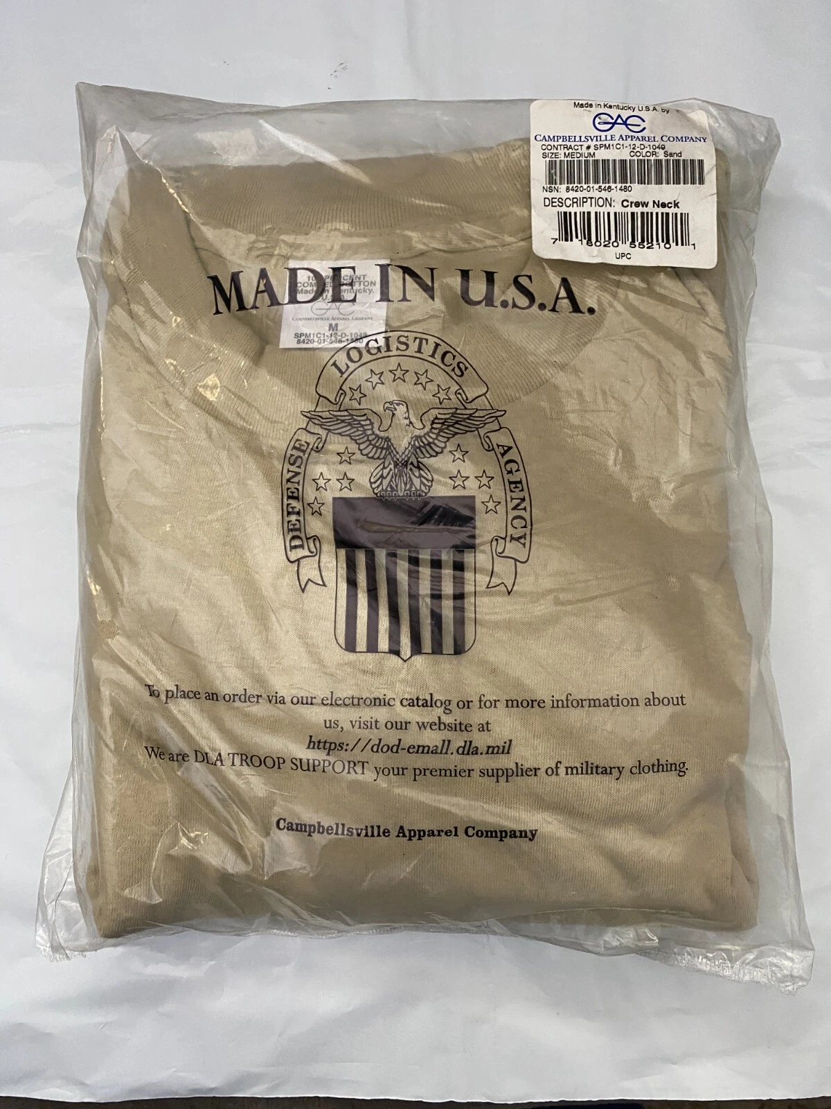 CREW NECK T-SHIRT TAN MILITARY 3-PACK COMBED COTTON MEDIUM
Opens in a new window or tab