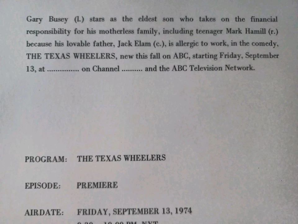 The Texas Wheelers staring, Mark Hamil, Gary Busey, and Jack Elam - Image 2 of 2