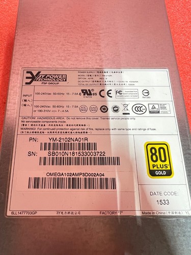 3Y Power YM-2102N 1000W 80+ Gold Power Supply P/N: YM-2102NA01R - Picture 3 of 3