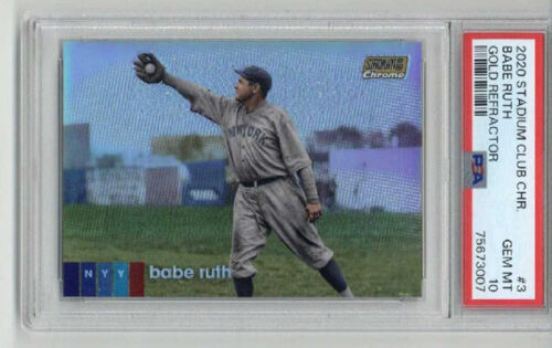 2020 TOPPS STADIUM CLUB CHROME GOLD REFRACTOR BABE RUTH YANKEES /50 PSA 10 POP 3