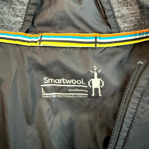 Chaqueta deportiva Smartwool PhD ultra ligera para hombre grande negra con capucha cremallera completa exterior - Imagen 8 de 9